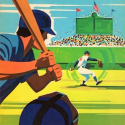 1971 Chicago Cubs Program Baseball Art